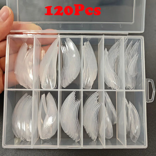 120Pcs Long Curved Stiletto 3D Eagle Claw Nail Dual Forms for Nail Extension Hawk Acrylic Nail Molds Reusable Full Cover Mold