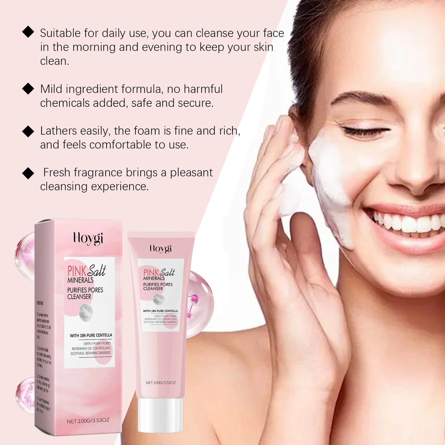 Pore-Cleansing Facial Cleanser - Cleanses Facial Impurities, Leaves Skin Non-Tight, Gentle and Moisturizing Facial Cleanser