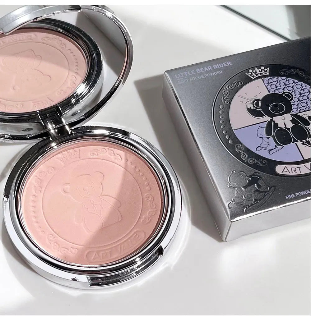 Art Value Bear Knight Soft Focus Pressed Powder Matte Natural Makeup Setting Makeup Brightening Makeup Loose Powder