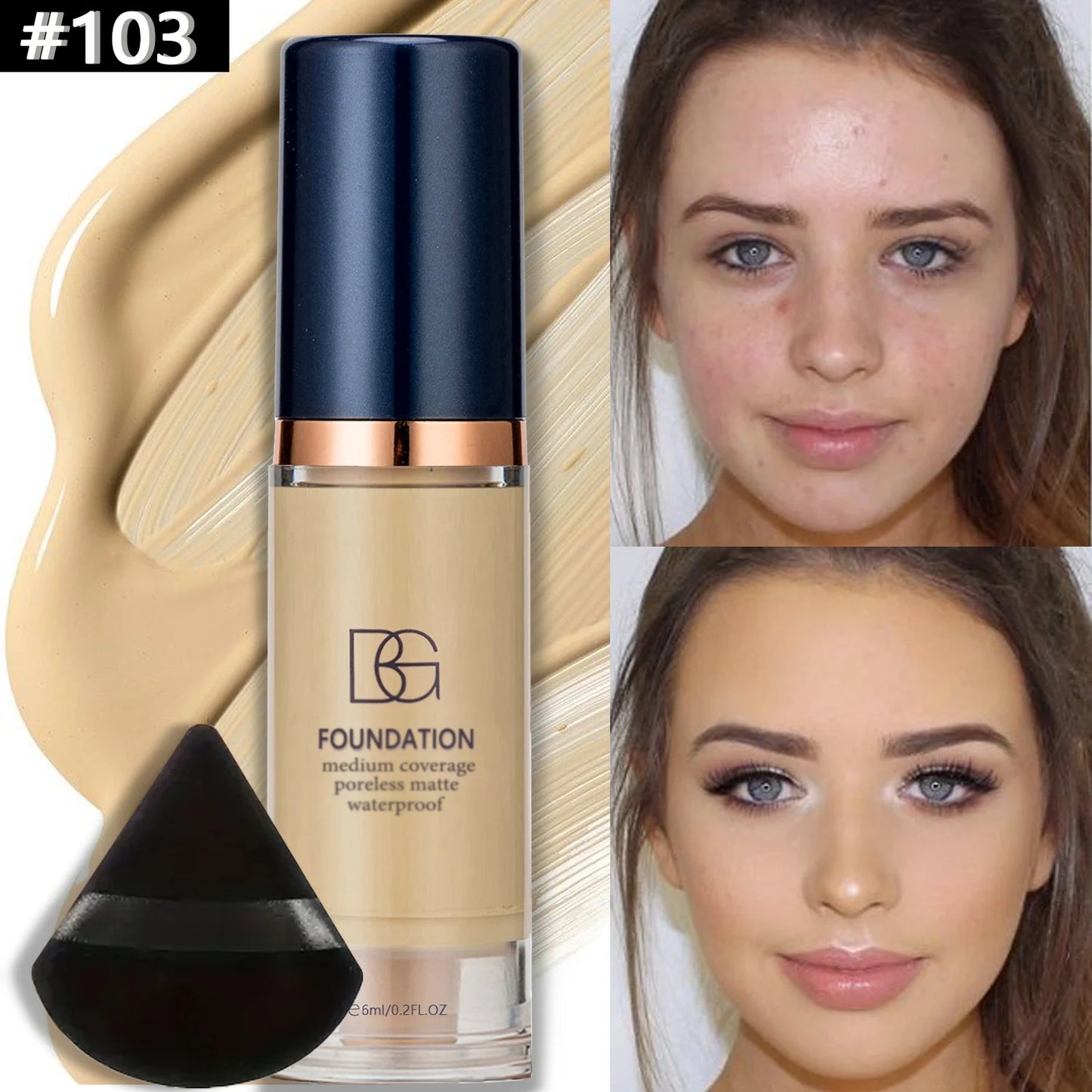 Full Coverage Waterproof Liquid Foundation Set