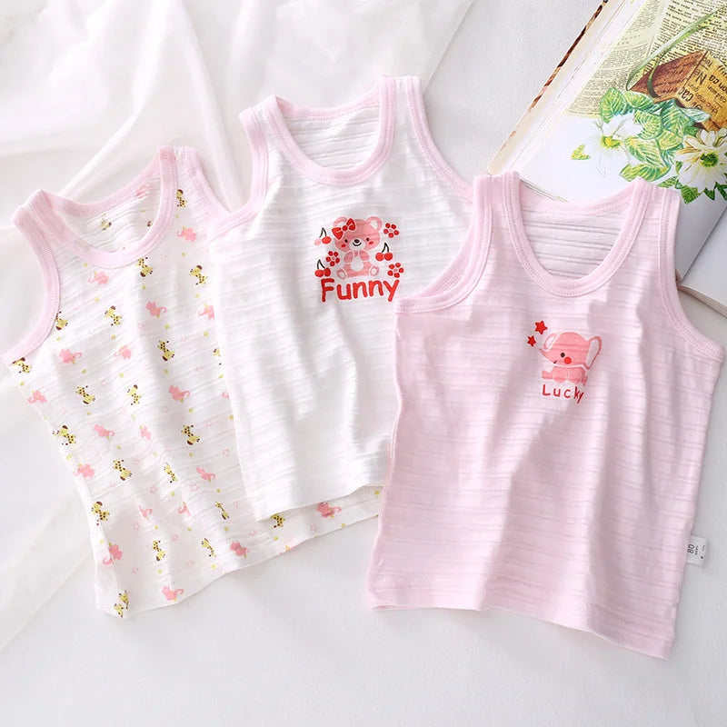 3pcs/lot Boys Tank Tops Summer Cotton Kids Underwear for Girls Bamboo Children's Vest Toddler Underwear Baby Crop Top Clothing
