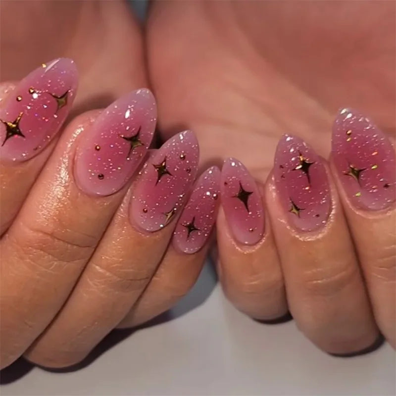 Metallic Cat Eye French Press-On Nails – 24PCS