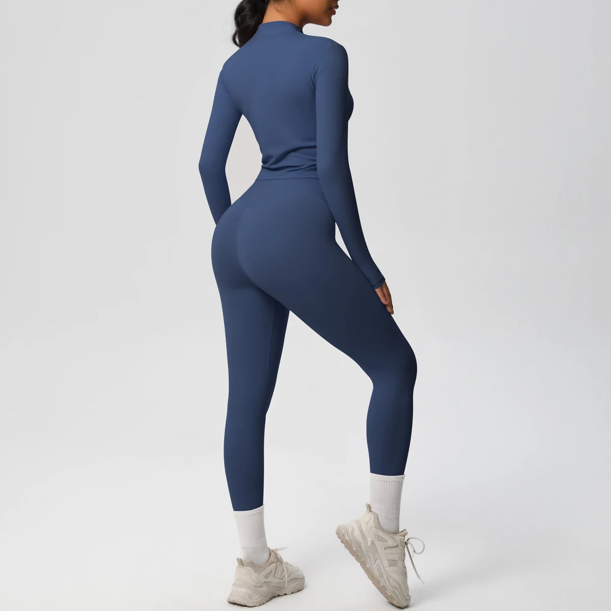 Hot Sale New Yoga Suit for Women Solid Color Yoga Zipper Long Sleeves Slim Casual Jacket Top Quick Drying Fitness Pants Gym Set