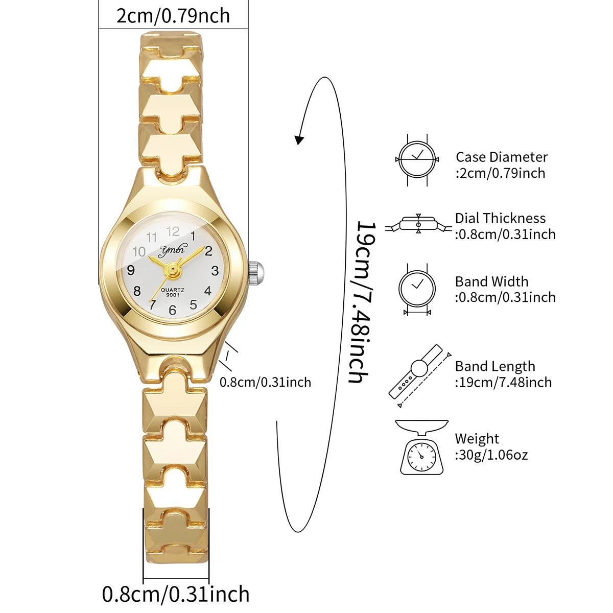 Elegant Small Arabic Dial Women Watches Thin Strap Ladies Quartz Wristwatch Reloj Mujer Girls Clock Gift(Without Box)