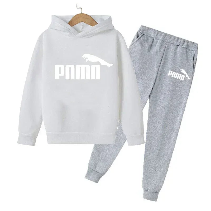 Kids Autumn Spring Trend Letter Print 2pcs Hoodie+Pants Tracksuits 2-13 Years Boys Girls Casual Outfits Children Clothes Sets