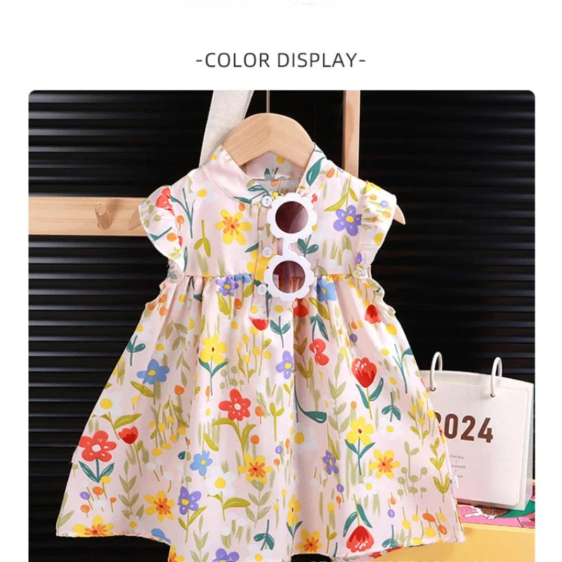 Baby Girls Beach Dresses Summer Soft Breathable Kids Girls Clothing Children Holiday A-Line Dress Vestidos 2025