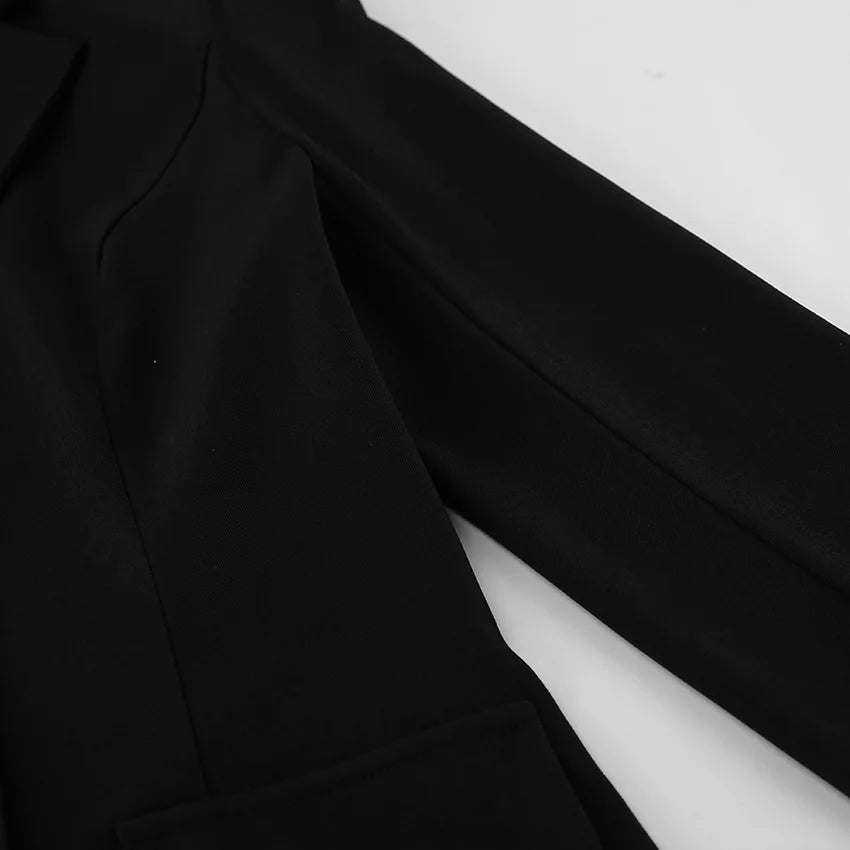 BKLD Black Blazer Dress Women Clothing 2026 Autumn Winter New Fashion Lace Patchwork Office Ladies Long Sleeve Short Dresses