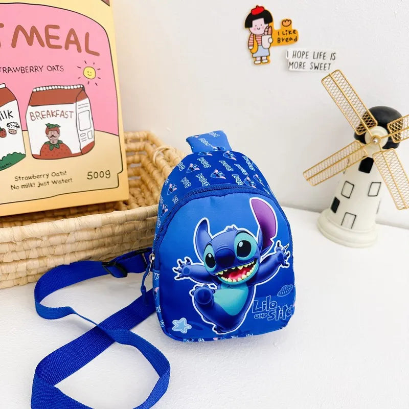 Disney Cartoon Stitch Children Chest Bag Fashion Crossbody Bag Cute Waist Storage Pouch Zipper Coin Purse Children's Gifts