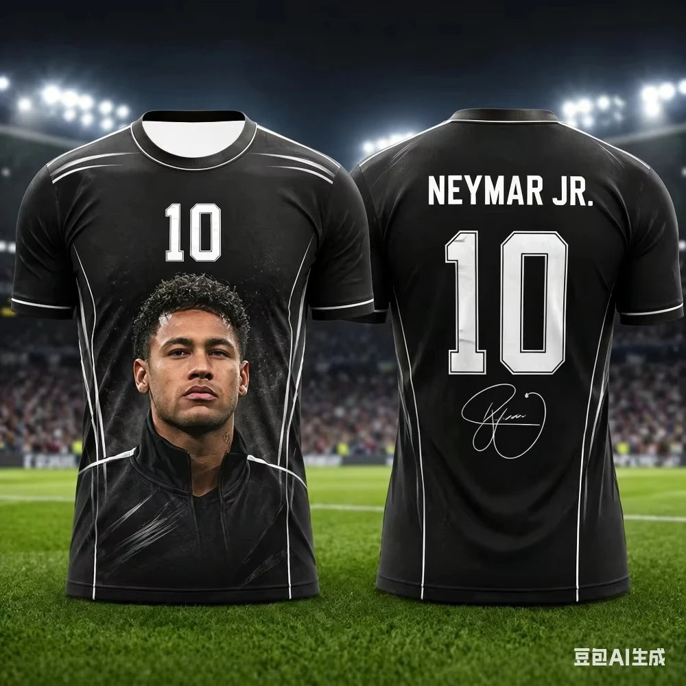 Neymar 3D Printed Sports Quick Dry T Shirt Family Style for Kids Adults Summer Outdoor Soccer Training   Sports Apparel