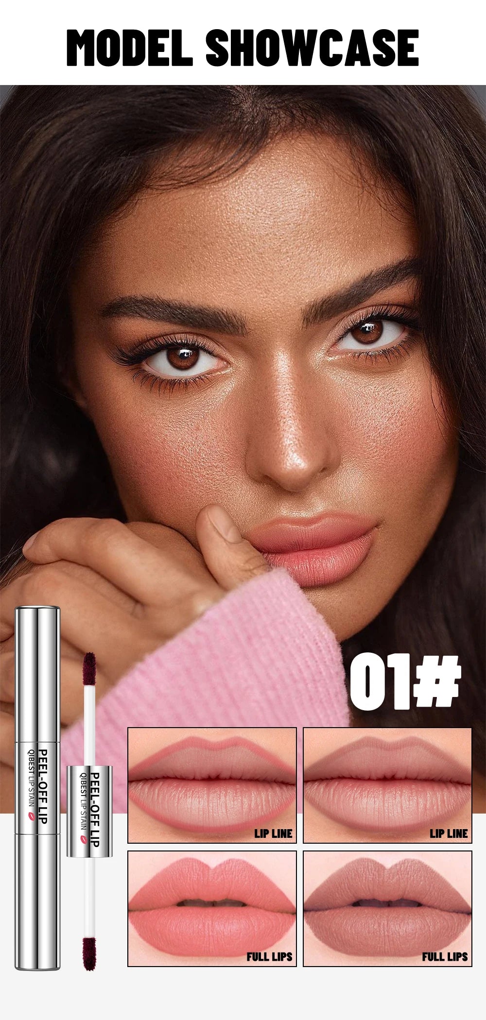 Double Headed Lipliner Peel Off Tattoo Lipgloss Lasting Matte Lip Tint Brown Contour Tear-off Lip Stain 2 In 1 Stick