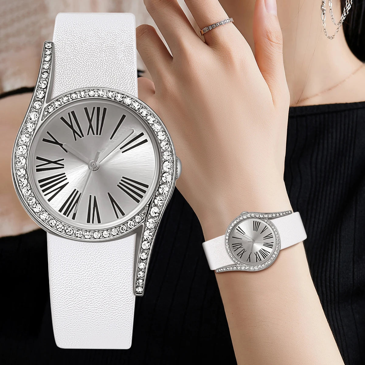 Luxury Quartz Women’s Watch – Leather Strap
