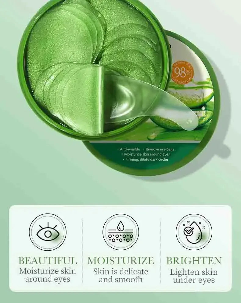 60pcs Aloe Vera Collagen Eye Mask Anti Dark Circles Eyes