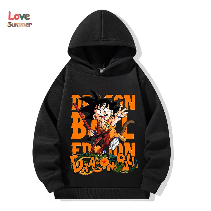 Anime hoodie pant 2pcs3-14 Years Kids Tracksuit DragonBall Clothes Goku Hoodie Boys Girls Sporty suit Ideal Daily Outdoor Wear