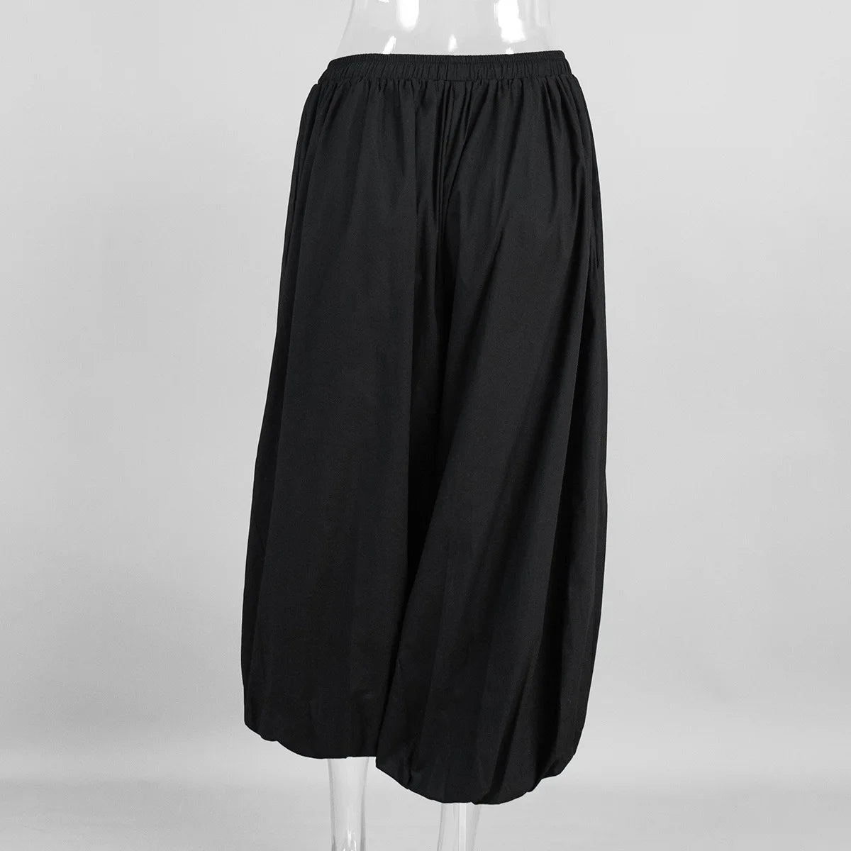 Y2k Fashion Pocket Bloomers Female Trousers Wide Leg Women Pants Pleated Loose High Waist Patchwork Bandage Streetwear