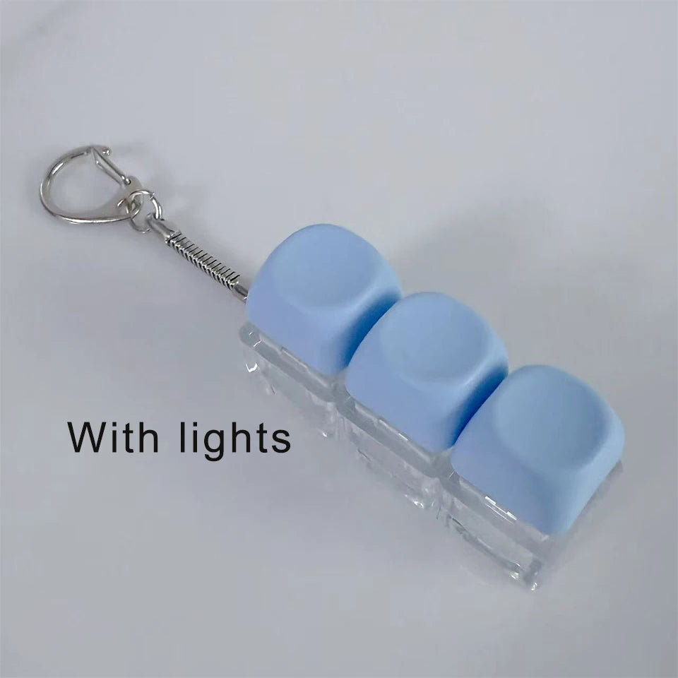 ميدالية مفاتيح زاكول بألوان الماكرون، تفاعلية بإضاءة LED، غطاء مفتاح فوضوي، اصنعها بنفسك، لعبة تخفيف التوتر للوحة المفاتيح، زينة للحقائب وميدالية مفاتيح