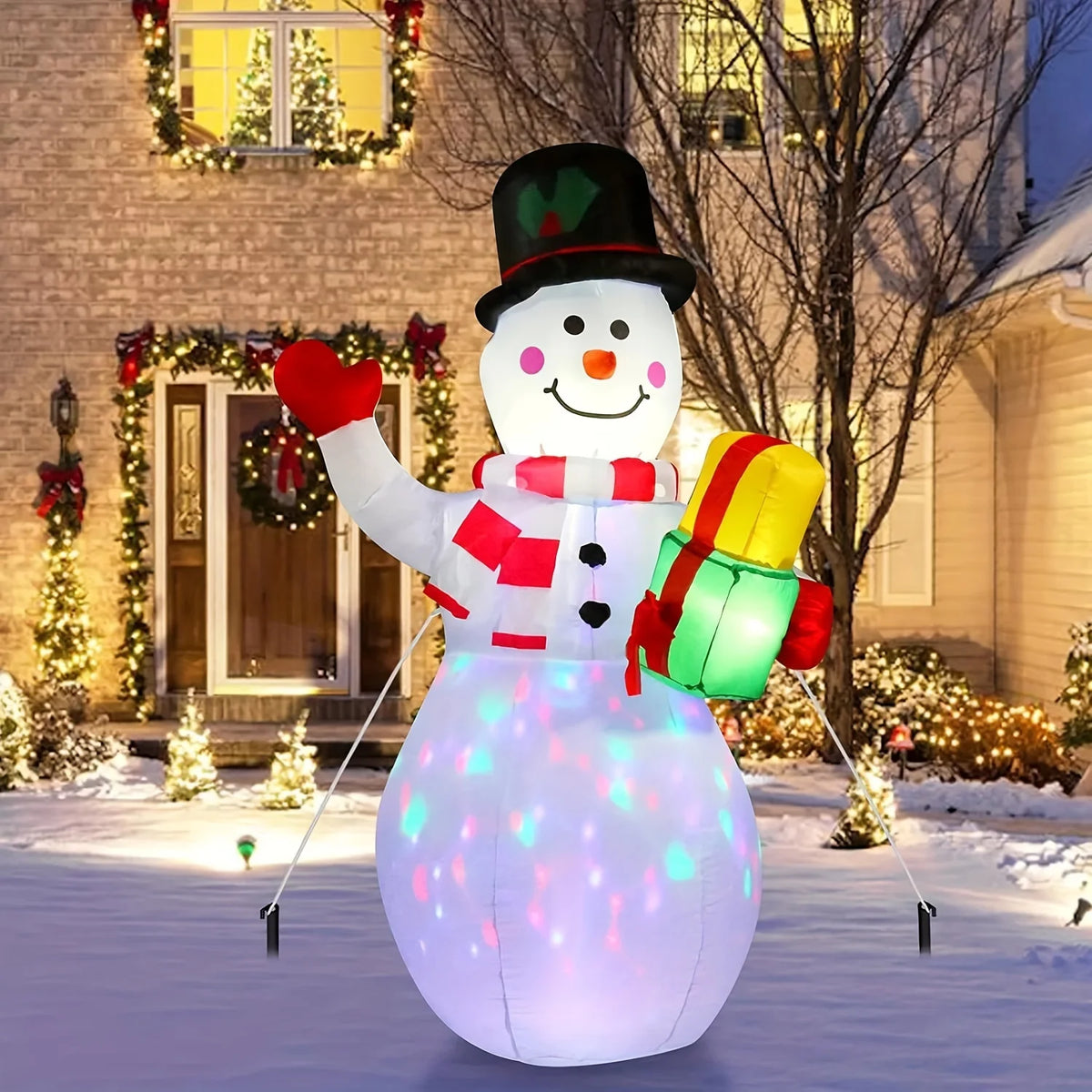 5.2FT Christmas Inflatable Snowman,Outdoor Christmas Yard Decoration,Holiday Party Lawn/Garden/Patio/Indoor ,Christmas Decor