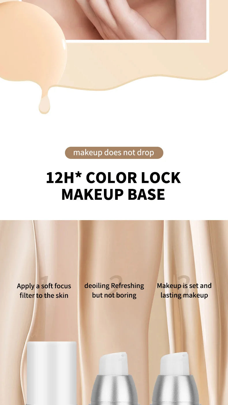 Color Changing Liquid Foundation Concealer Face Base Primer Cosmetics Long-Lasting,Moisturizing BB Cream Base Make-up for women