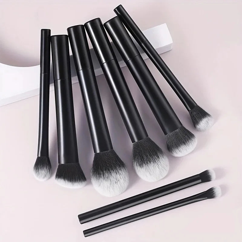 8Pcs Travel Makeup Brush Set - Portable Soft Synthetic Eyeshadow, Blush & Powder Brushes, Essential On-the-Go Beauty Kit