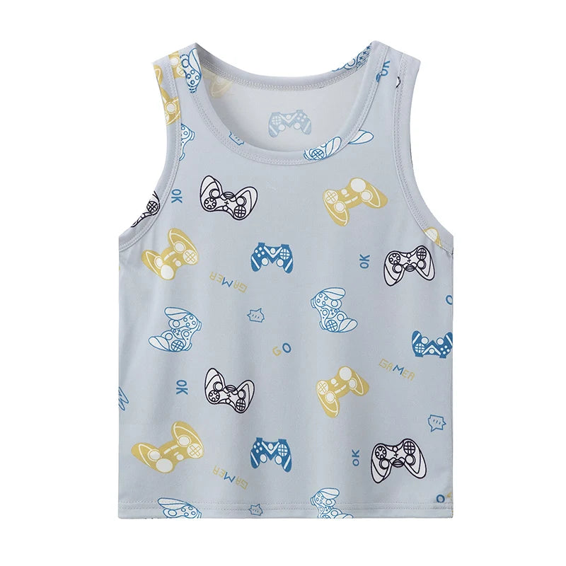 1/3/4 Pcs Children's Four Seasons Thin Solid Color Joker Vest Boy Loose And Comfortable Bottoming Shirt girl Sweet And Lovely  T