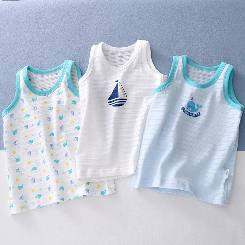 3pcs/lot Boys Tank Tops Summer Cotton Kids Underwear for Girls Bamboo Children's Vest Toddler Underwear Baby Crop Top Clothing
