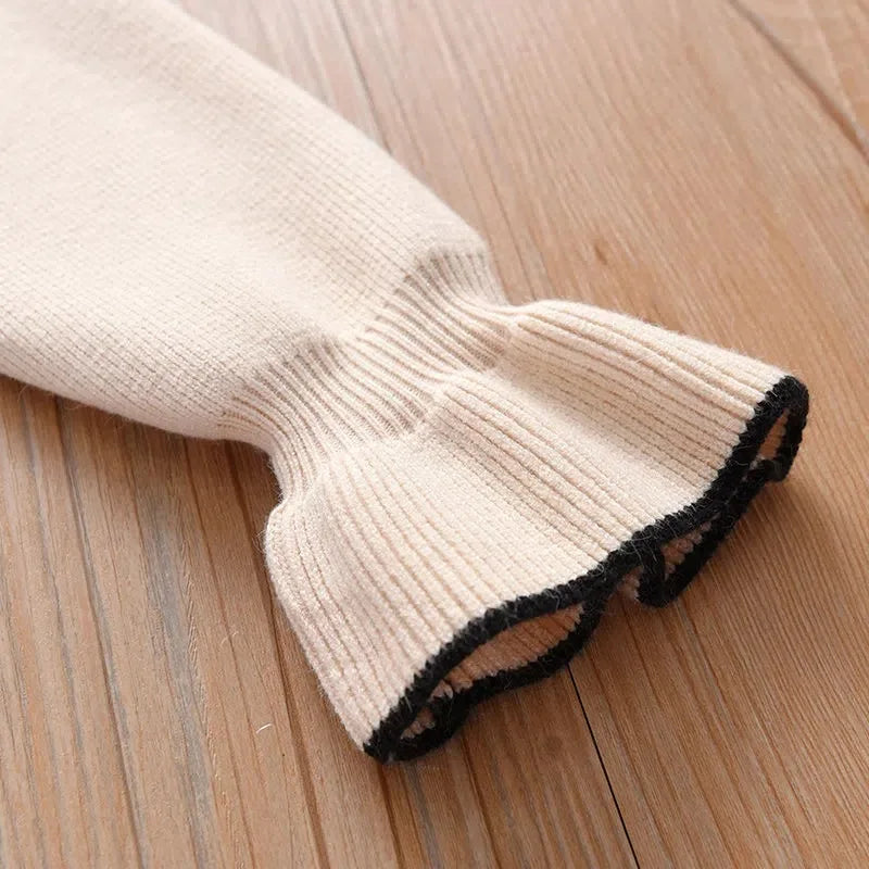 2026 Autumn winter Teenagers Girls Kids bowtie Knit Sweater Dresses Princess clothes new year christmas 4 5 6 7 8 9 10 11 year