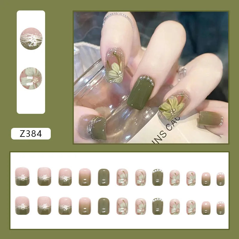 24pcs Galaxy Star Gradient Black Purple Nail Art Glitter Long Press on Nails with Charms Summer Korean Coffin False Nails Girls