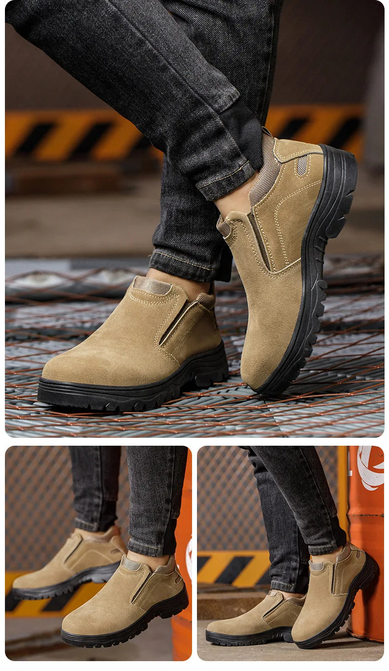 NYWOOH Men Anti Puncture Work Sneakers Breathable Safety Boots Male Soft Sole Wear Resistant Shoes Non-slip Protective Footwear