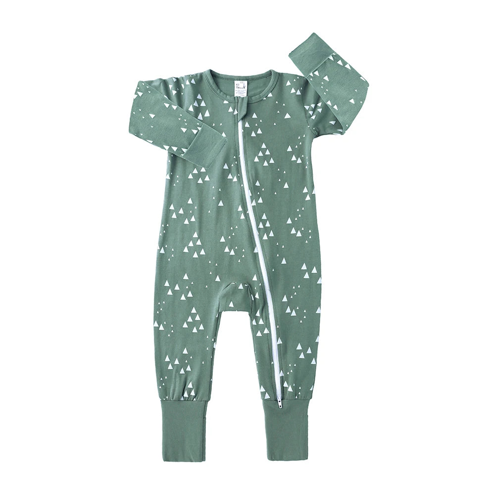 Spring Long Sleeve Baby Romper Newborn Jumpsuit Toddler Boy Girl Cotton Soft Onesie Pajamas Double Zipper Bodysuit Fall Clothes