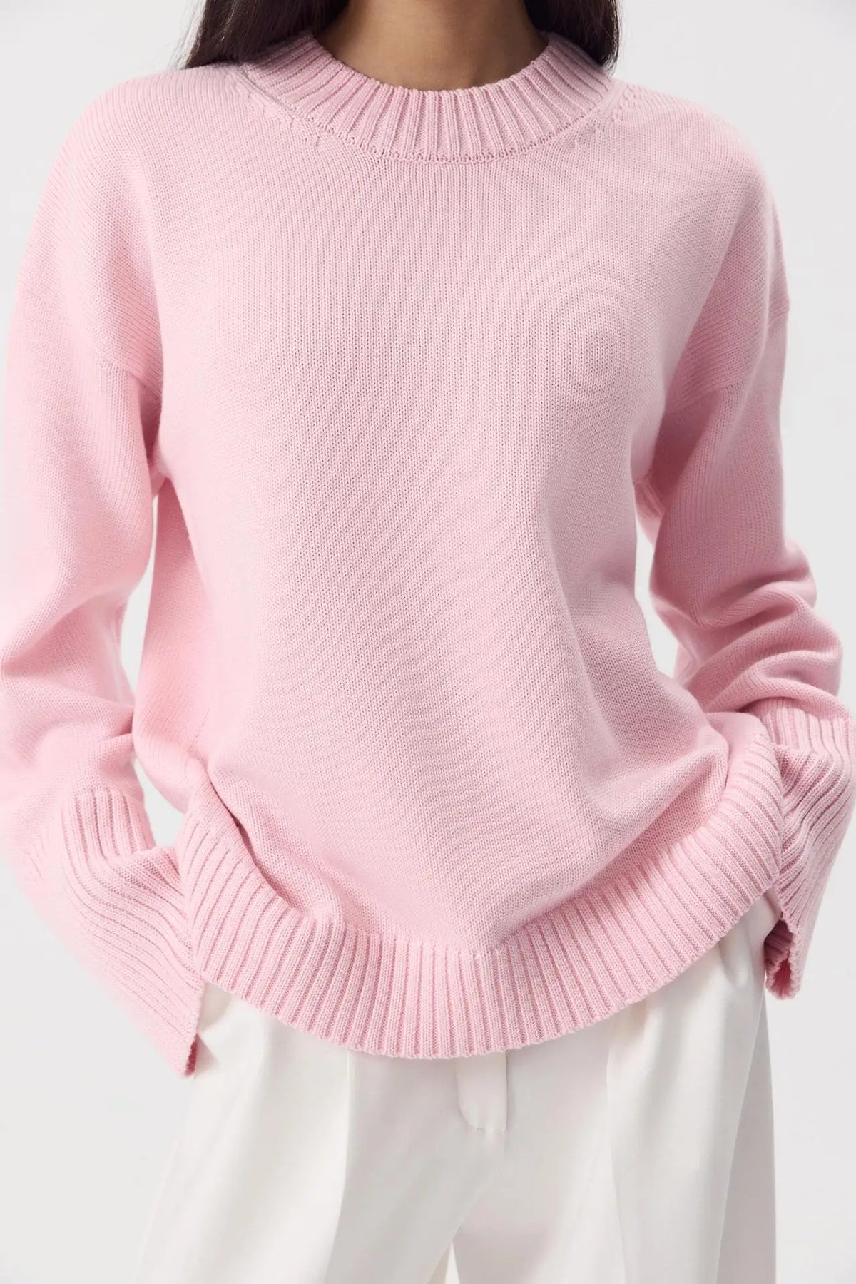 Women's Casual Solid Cotton Pullovers O-Neck Long Sleeve Warm Loose Knitted Top Female Autumn Winter Basic Soft Sweater