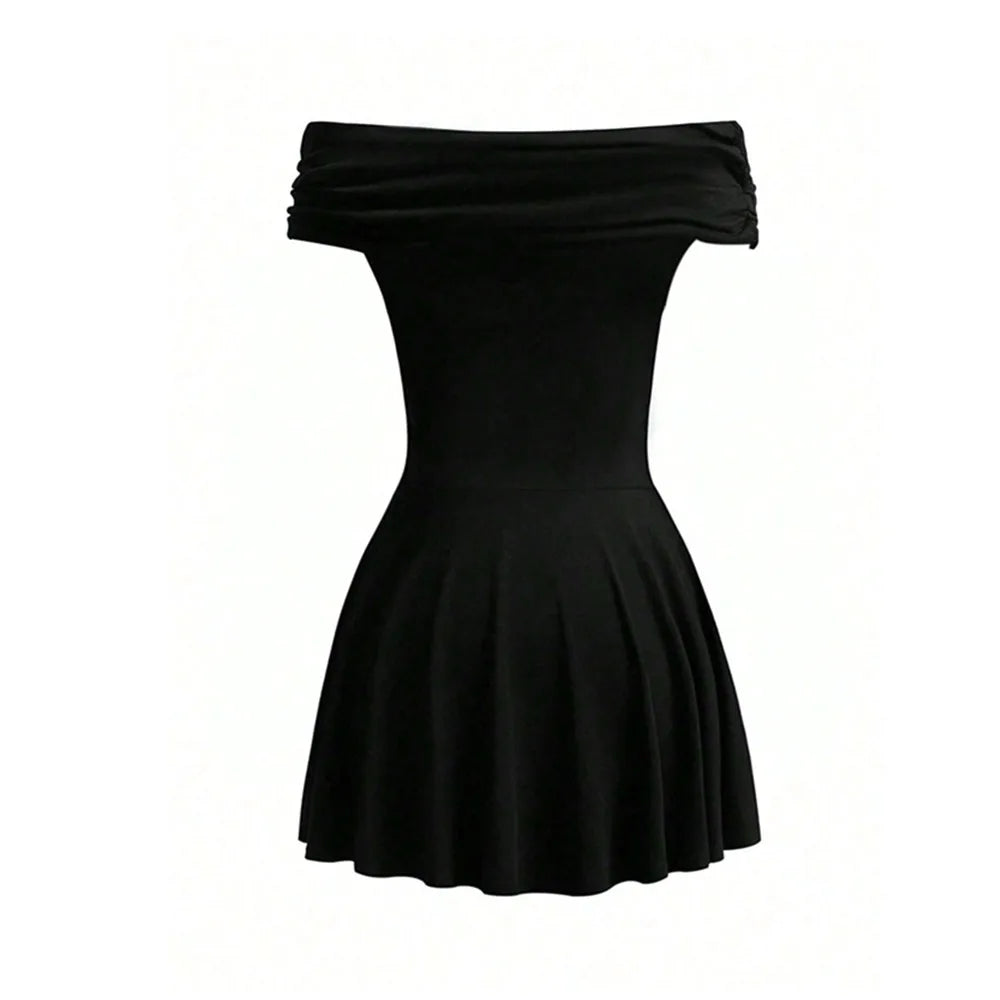 BKLD Women's Clothing 2026 Sexy Off The Shoulder Dress Summer New Arrival Slash Neck High-Waisted Short Dresses Party Clubwear