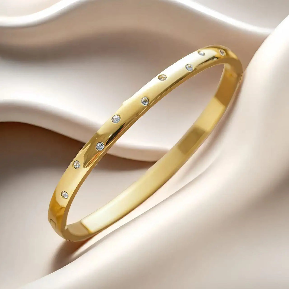 ZAKOL Stainless Steel Round Zircon Inlaid Bracelet Bangles for Women Three Colors Couple Holiday Gift Bracelet Party Daily Jewel