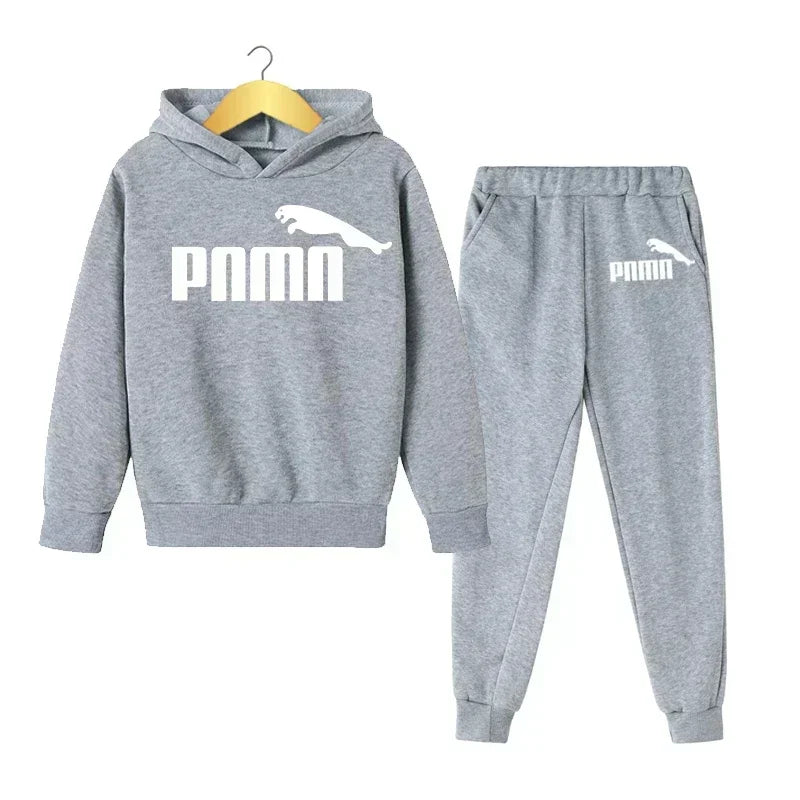 Kids Autumn Spring Trend Letter Print 2pcs Hoodie+Pants Tracksuits 2-13 Years Boys Girls Casual Outfits Children Clothes Sets