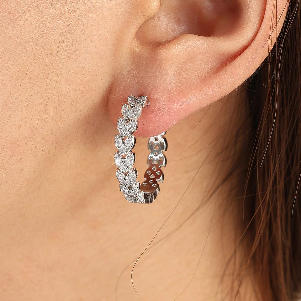 ZAKOL Elegant Micro Paved Zircon Big Hoop Earring for Women Luxury Bridal Wedding Engagement Party Jewelry