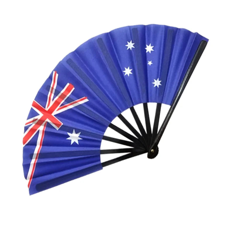 32 Country Flag Folding Hand Fan - مروحة يدوية قابلة للطي بأعلام 32 دولة