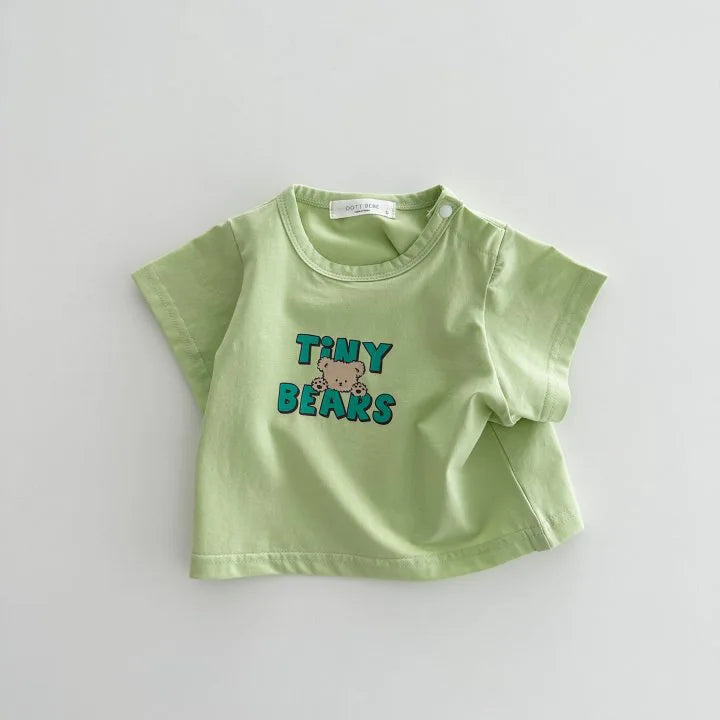 2025 Summer New Baby Short Sleeve T Shirt Cute Bear Print T Shirts For Boy Girl Candy Color Tee Toddler Tops Baby Clothes