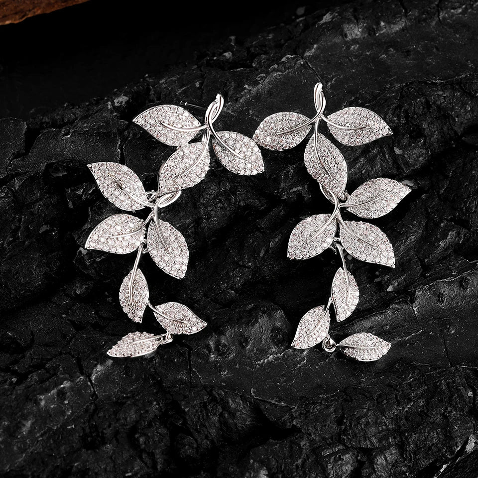 ZAKOL Clearance AAA Cubic Zirconia Wedding Bridal Dangle Earrings for Women Shiny Zircon Luxury Party Jewelry