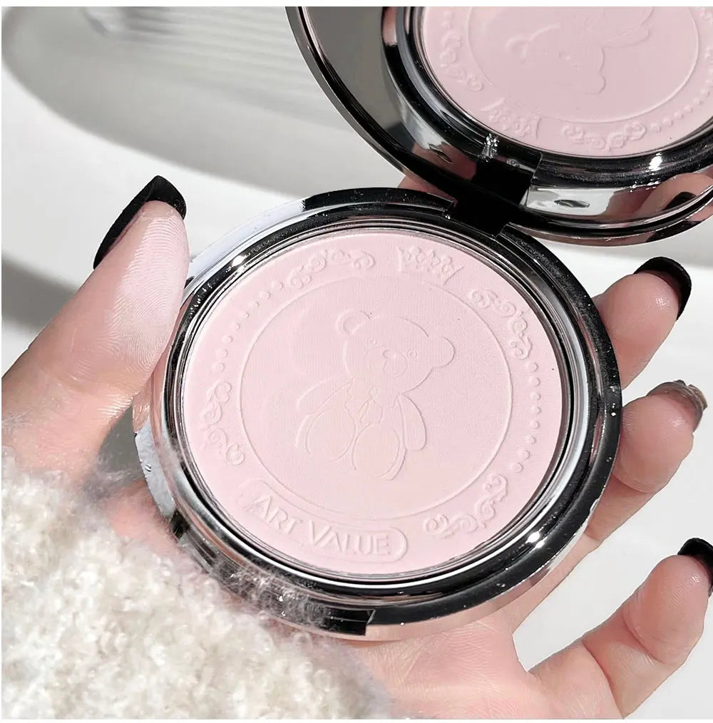 Art Value Bear Knight Soft Focus Pressed Powder Matte Natural Makeup Setting Makeup Brightening Makeup Loose Powder