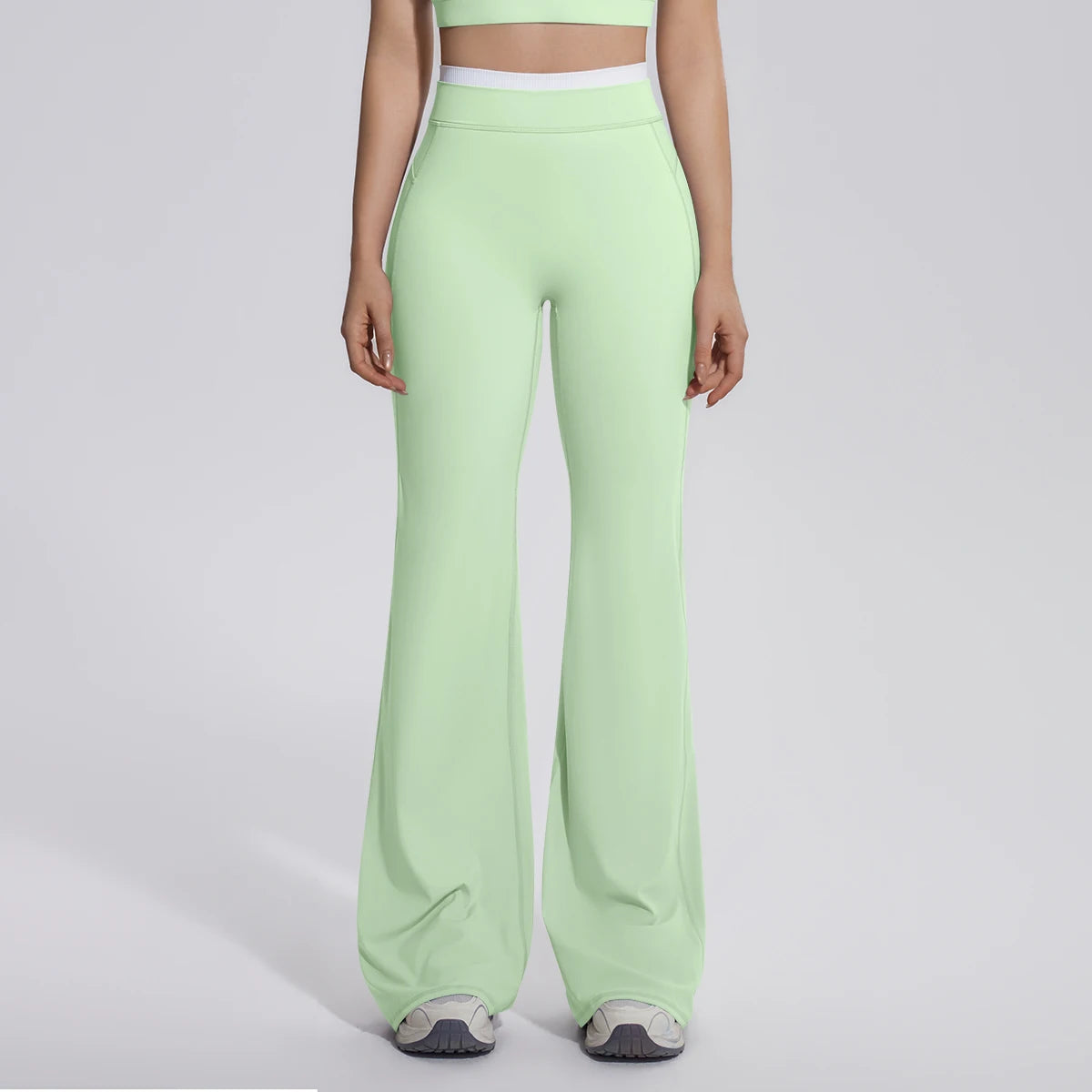 Rooftrellen Summer Woman Loose Breathable Yoga Wide Leg Pants Gym Running Quick Drying Yoga Pants High Stretch Bell-bottoms