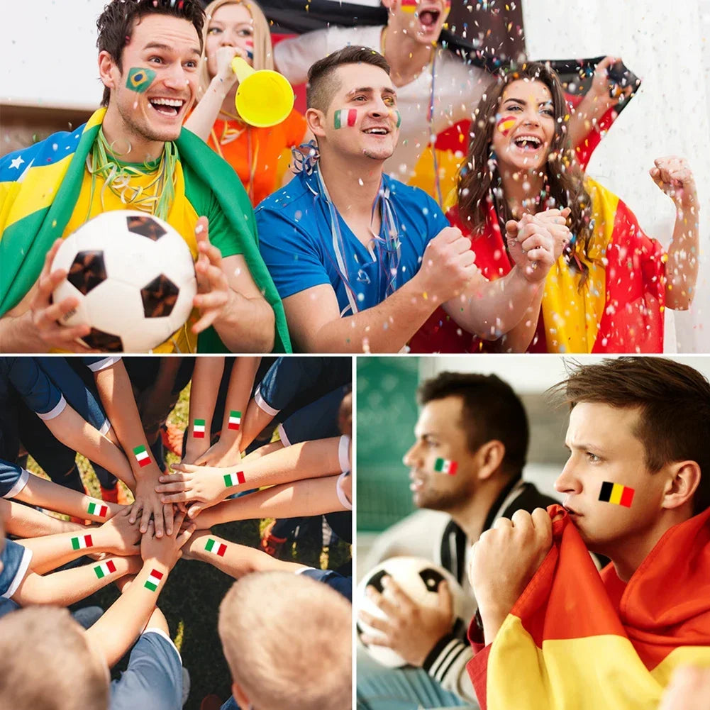 2026 Football Fan National Flag Face Stickers - ملصقات وجه بأعلام الدول لمشجعي كرة القدم 2026