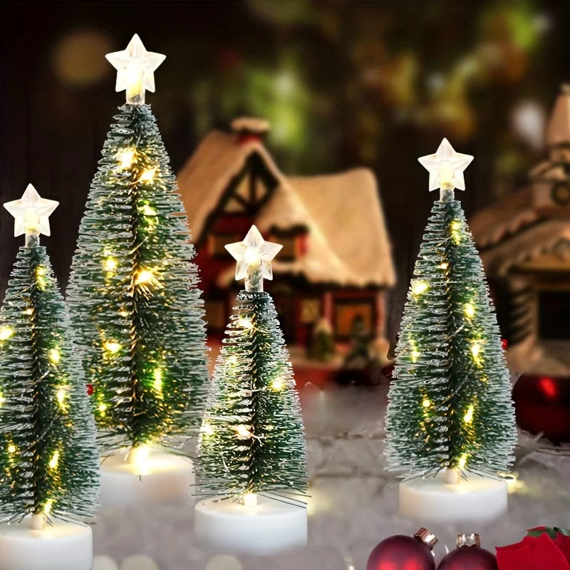 3pcs Large, Medium, And Small Christmas Trees, LED Wire Light Trees, Decorations, Scene Arrangement Additions, Holiday Lighting