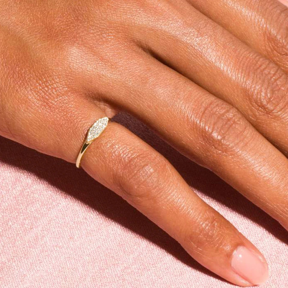 ZAKOL New Trendy Shiny Micro Pave Zircon Finger Ring White  Crystal CZ Minimalist Aesthetic Ring for Women Wholesale