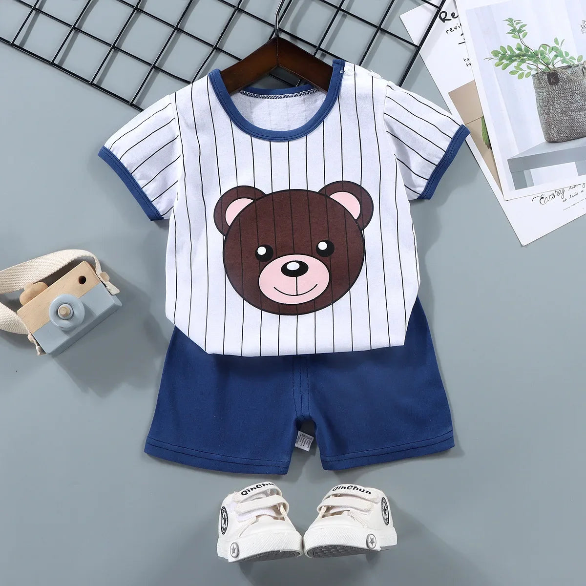 2PCS mother Kids Clothes Children's Sets Boys Girl T-shirt Shorts Summer Cotton Short sleeve Baby Children