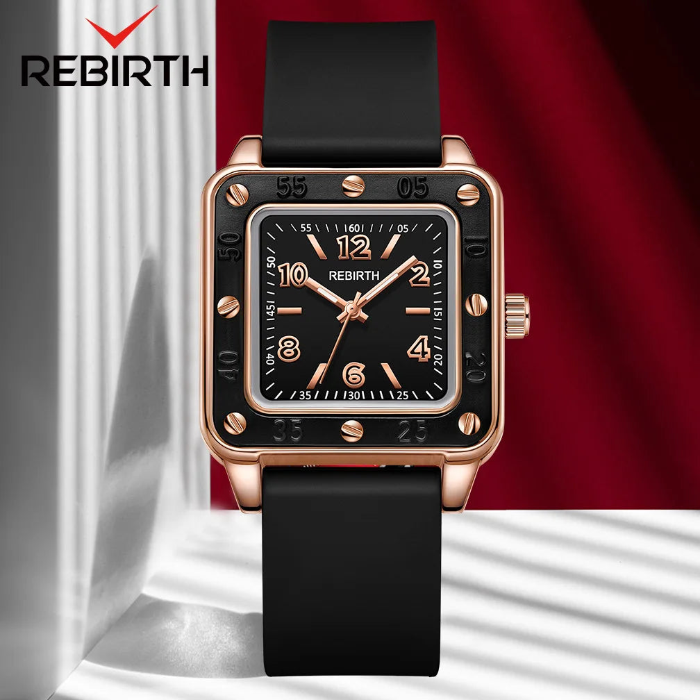 Square Silicone Band Women’s Watch – Quartz