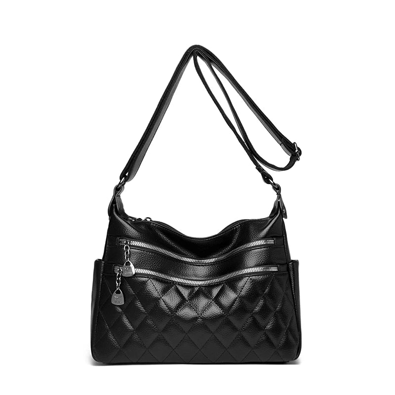 High Quality Shoulder Bags for Women Quilted Soft Leather Crossbody Bag Large Capacity Versatile for Daily Commute Sac New 2026
