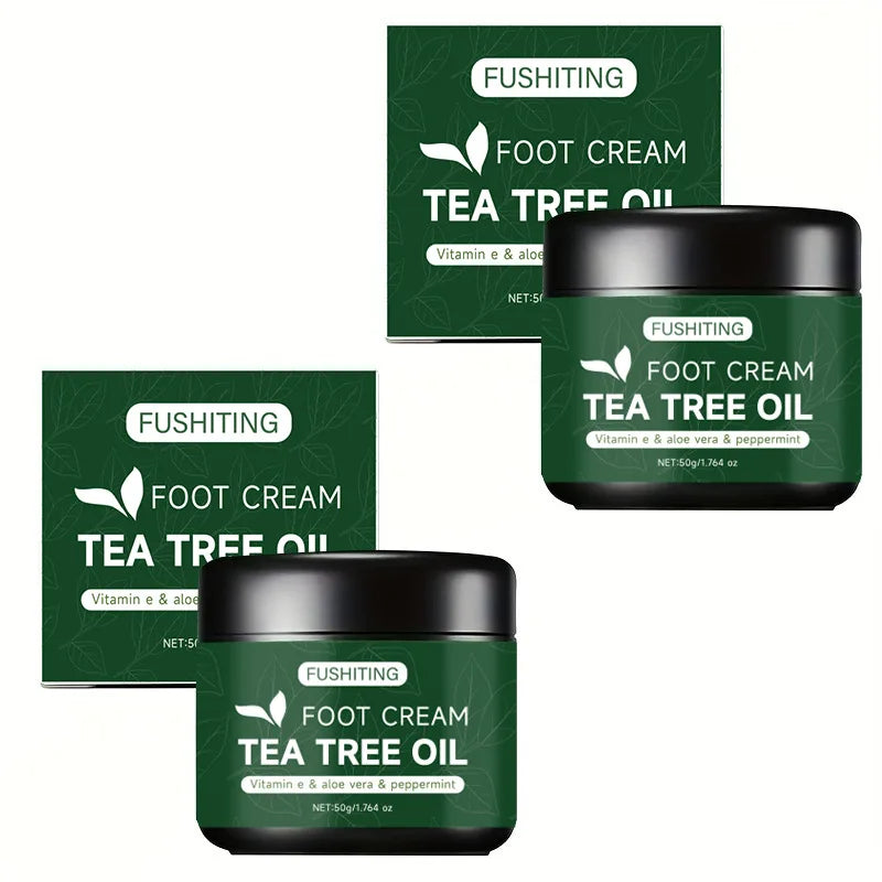 Moisturizing Tea Tree Oil Foot Cream 50g For Dry Heels Elbow And Hands Aloe Vera Vitamin E Gentle Soothing Nourishing Skin