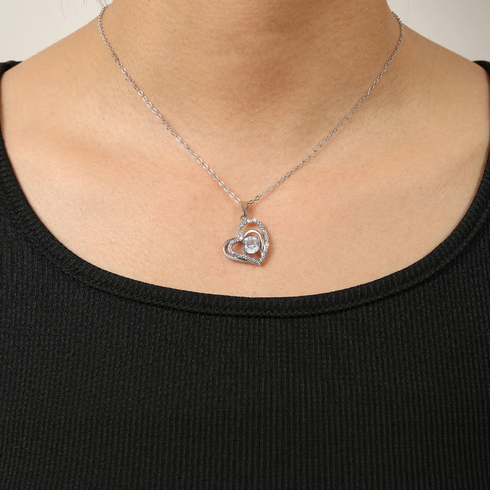 ZAKOL Simple Geometric Crystal White Zircon Pendant Necklace For Women Silver-Color Wedding Party Jewelry Gift With Box
