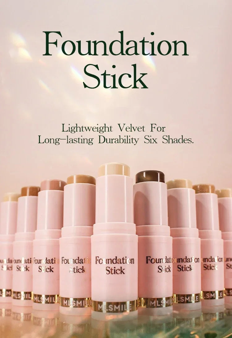 Face Makeup Stick Foundation Cream 6 Color Moisturizing Full Coverage Dark Skin Tone Natural Matte Concealer Professional Makeup