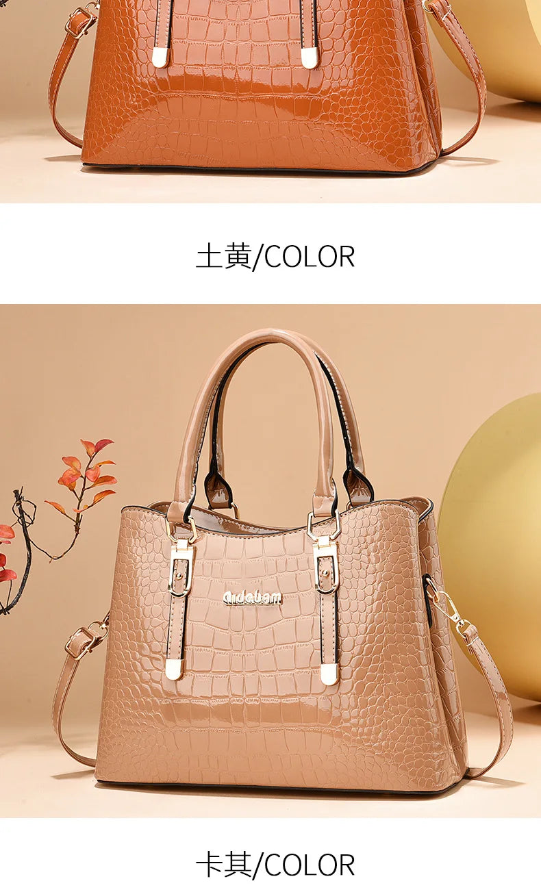 Luxury Bright Leather Handbags Designer Crossbody Bags for Women New Large Capacity Exquisite Ladies Shoulder Messenger Bag