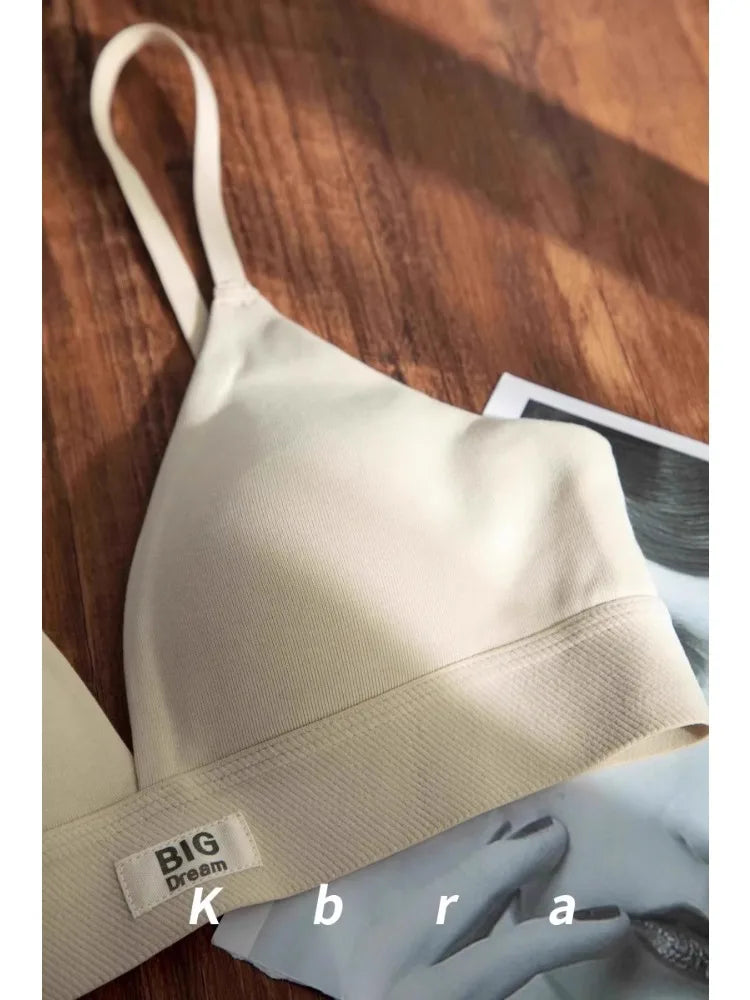 MOYISU Wholesale French Lady Triangle Cup Lingerie for Women No Underwire Comfort Anti-sag Small Bra Cover No Trace Summer Thin