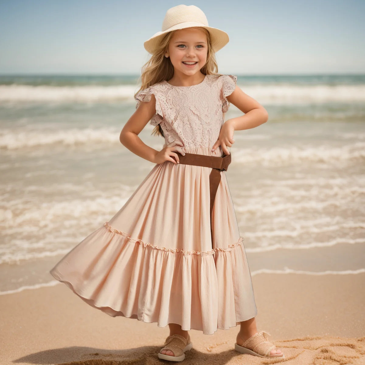 3-14 years Girls Lace Bohemia Long Dresses